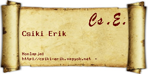 Csiki Erik névjegykártya